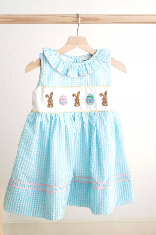 Blue Easter Smocked Dress