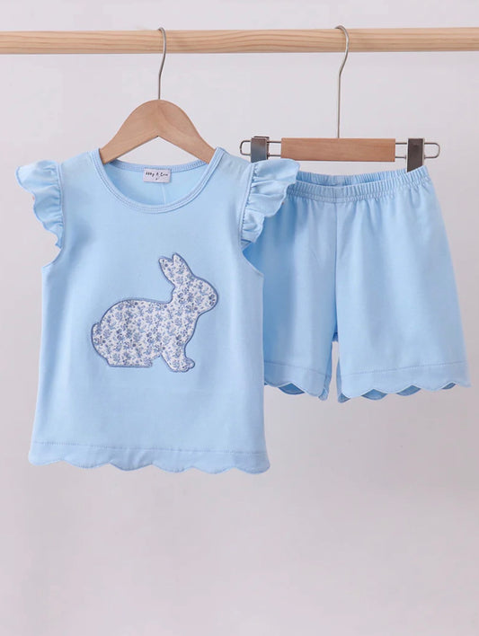 Blue Easter Shorts Set