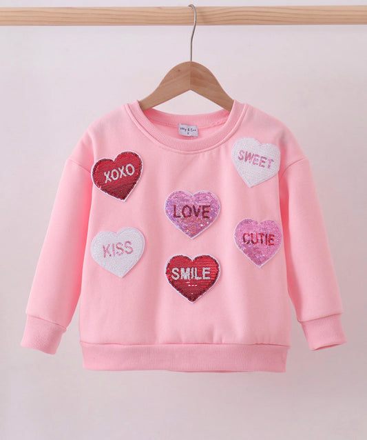Heart Sequin Sweatshirt