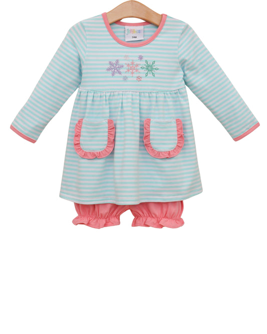Let It Snow Ruffle Bloomer Set
