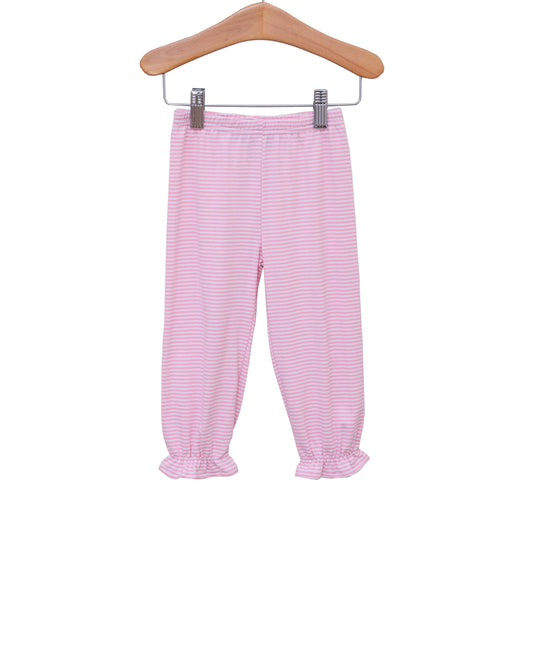 Ruffle Bloomer Pants- Light Pink Stripe